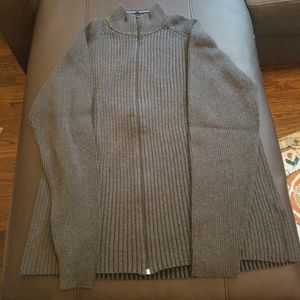 DKNY Grey Zip-up Sweater